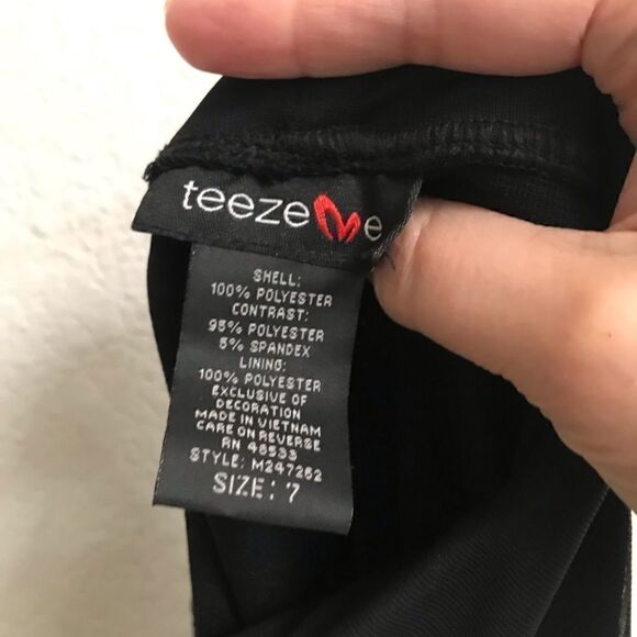 Teaze Me Y2K retro black strapless pull on high/low party prom mini dress 6* - Picture 10 of 12